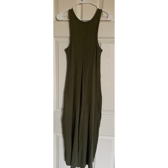 AYR Olive Green Ribbed Sleeveless Maxi Dress Women’s Small - Picture 2 of 5